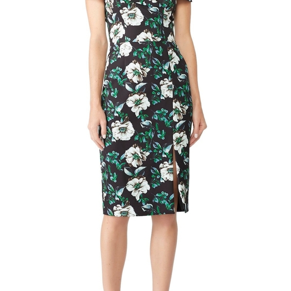 Black Halo Black and White Floral Midi Dress - Picture 8 of 12